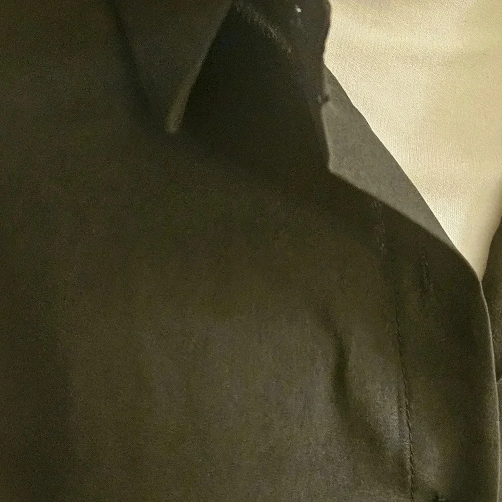 Brand New Chiffon Long Sleeve Button Down Shirt Blouse Wmn's V-neck Tops Black M - Picture 4 of 8